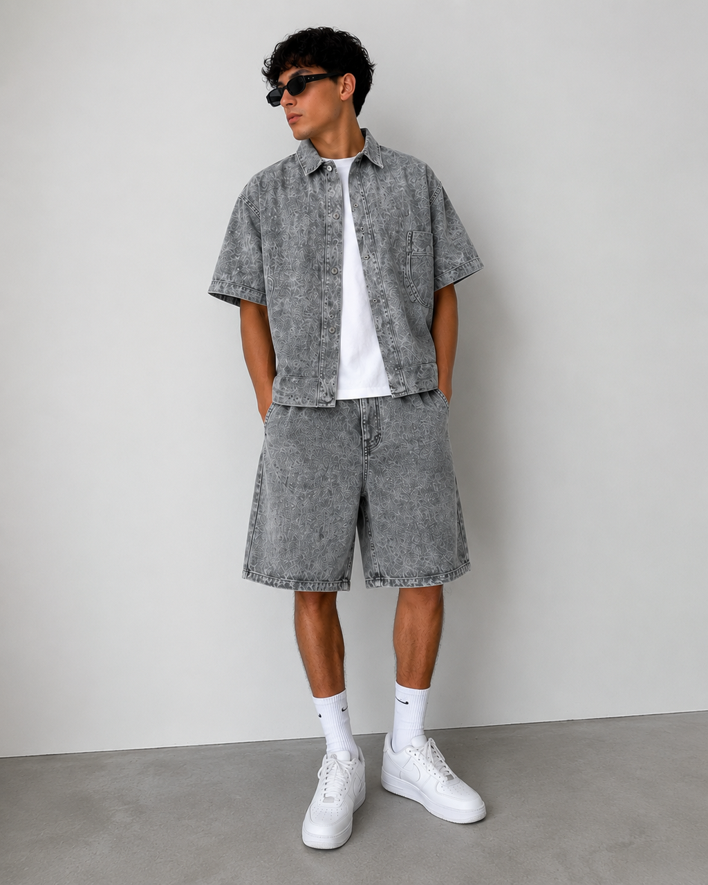 Stone Washed Denim Set